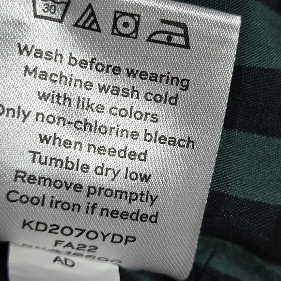 Draper James RSVP Gingham Ruffle Neck Blouse Women’s XL Green Black Check - Picture 11 of 11